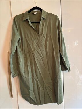 LOFT Lounge Olive Collared Pullover Shift Dress